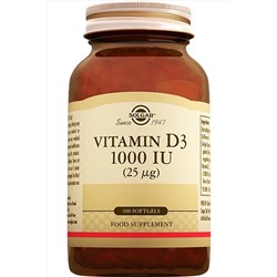 Solgar Vitamin D3 1000 Iu 100 Sofjel Skt:10-2024 hizligeldi016