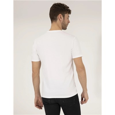 Beyaz Slim Fit Basic Tişört