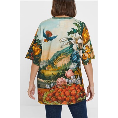 Camiseta oversize floral