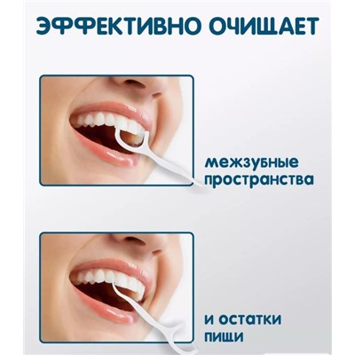 Зубочистки + зубная нить  для гигиены полости рта ( 50 шт/уп)