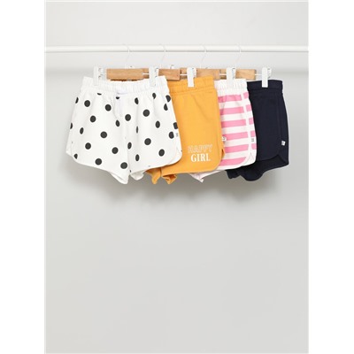 4-PACK OF PLAIN AND PRINTED PLUSH SHORTS