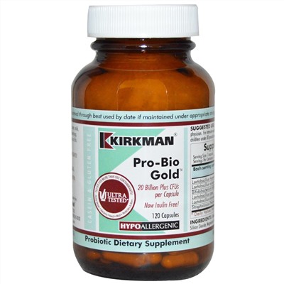 Kirkman Labs, Про Био Голд, гипоаллергенный, 120 капсул (Ice)