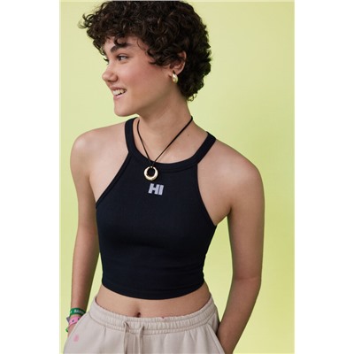 Crop top halter seamless negro