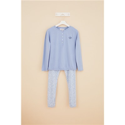 Pijama largo 'maternity' 100% algodón flores