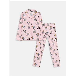 LC Waikiki Gömlek Yaka Minnie Mouse Baskılı Uzun Kollu Kız Çocuk Pijama Takımı, LCW Kids                                            
                                            Gömlek Yaka Minnie Mouse Baskılı Uzun Kollu Kız Çocuk Pijama Takımı