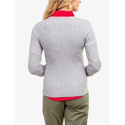 TIPPED SOFT CABLE CREW NECK SWEATER