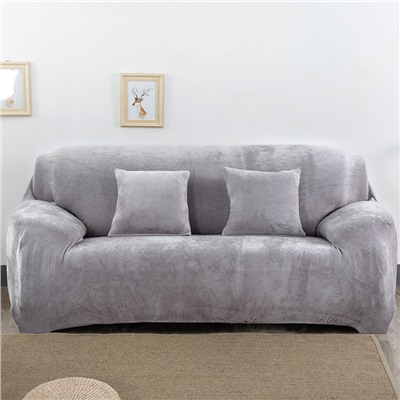 Чехол для дивана "все включено", плюшевый, утолщенный, нескользящий, для одного трехместного