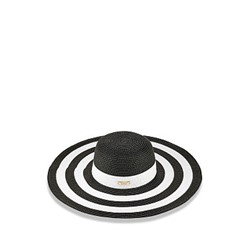 Stripe Wide-Brim Floppy Hat