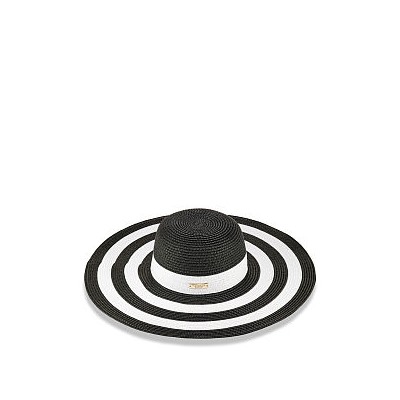 Stripe Wide-Brim Floppy Hat