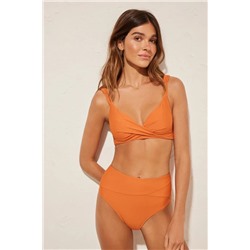 Braga bikini alta cruzada naranja