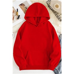 memowearUnisex 2ip Şardonlu Kırmızı Oversize Sweatshirt