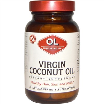 Olympian Labs Inc., Натуральное кокосовое масло, 60 капсул