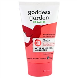 Goddess Garden, Organics, Baby Natural Mineral Sunscreen, SPF 30, 3.4 oz (96 g)