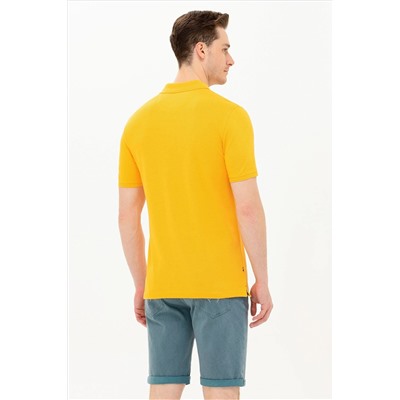Erkek Sarı Basic Polo Yaka Tişört