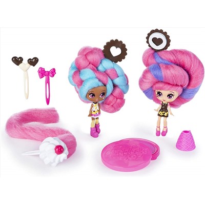 Candylocks BFF 2 Pack, 3-Inch Cora Crème & Charli Chip, Jilly Jelly & Donna Nut, Kerry Berry & Beau Nana, Kerry Berry & Beau Nana, Mint Choco Chick & Choco Lisa, Scented Collectible Dolls with Accessories