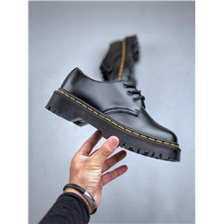 Ботинки Dr. Martens Martin 1461 с тремя отверстиями и низким вырезом на подошве из твердой кожи черного цвета