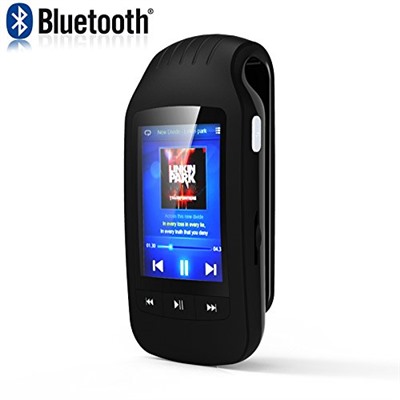 HONGYU Portable Bluetooth MP3 player 8GB Clip Sport music player with FM Radio Voice recording Pedometer Independent Volume Control and Support Micro SD Card (black)