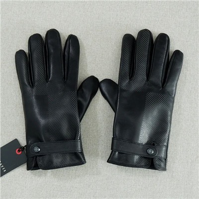 Черные деловые повседневные теплые кожаные перчатки Ted Baker с чувствительным материалом на пальцах для сенсорных экранов