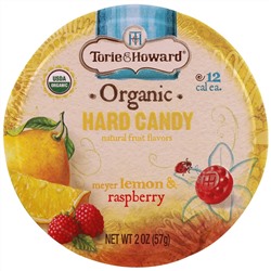 Torie & Howard, Organic, Hard Candy, Meyer Lemon & Raspberry, 2 oz (57 g)