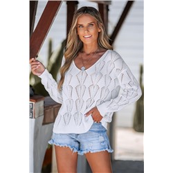 Cutout Leaf V-Neck Cover-Up Top