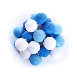 Тайская гирлянда (большие шарики - спец.заказ для нашего сайта) «Голубая мята»см 20 шариков в гирлянде   / Thai lightening balls blue+white
