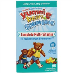 Hero Nutritional Products, Yummi Bears, мультивитамины и минералы, без сахара, со вкусами фруктов, 60 жевательных медвежат