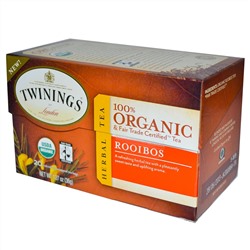 Twinings, Натуральный травяной чай, ройбос, 20 пакетиков, 1.27 унций (36 г)
