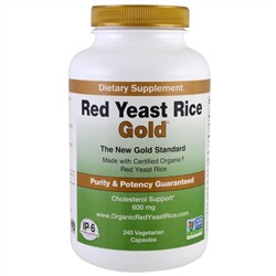 IP-6 International, Красный дрожжевой рис, золотой, 600 мг, 240 вегетарианских капсул