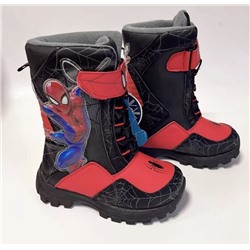 Внешнеторговые зимние ботинки для мальчиков с мультяшным Человеком-пауком. Нескользящие, водонепроницаемые, легкие   Материал: водонепроницаемый