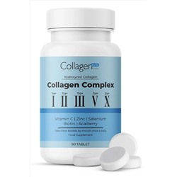 Collagen Forte Platinum Collagen Complex 5 Tip Kolajen, Biotin, Çinko, Selenyum, Vitamin C & Açai, 90 Tablet 8682340346813