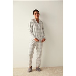Penti Checked Tişört Pantolon Pijama Takımı PNLQLY5522SK-GR29