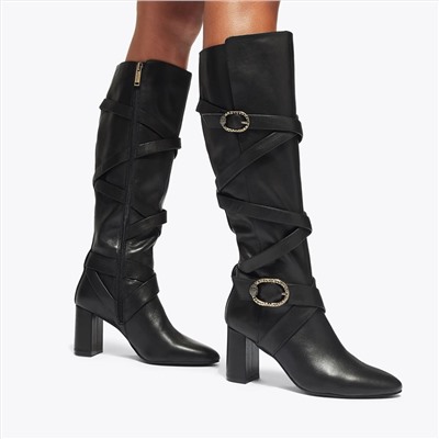 MAYFAIR STRAPPY KNEE HIGH BOOT