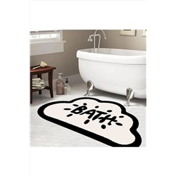 eco concept Kaymaz Taban, Bulut Desenli, Bath Yazılı Banyo Paspası, Dekoratif Paspas, 60x100 Cm bath16