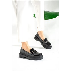 MEVESE Onyis Siyah Rugan Önü Toka Detaylı Oxford Kadın Loafer Günlük Ayakkabı P25817S9070