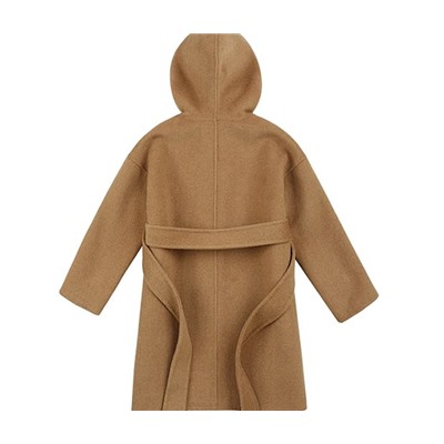 Однобортное демисезонное пальто для девочек с капююшоном и поясом в стиле бренда Zar*a