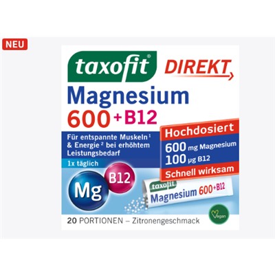 Magnesium 600 + B12 Direkt-Granulat 20 St, 40 g
