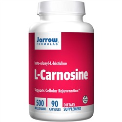Jarrow Formulas, L-карнозин, бета-аланил-L-хистидин, 500 мг, 90 капсул
