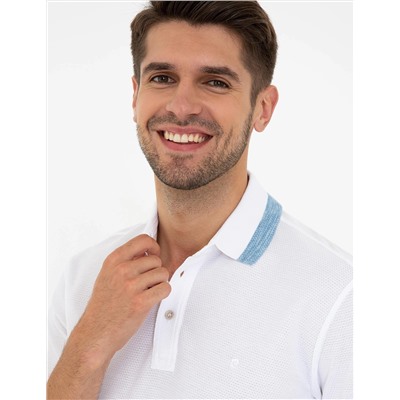 Beyaz Slim Fit Polo Yaka Tişört