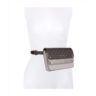MICHAEL Michael Kors Metallic Logo Leather Belt Bag