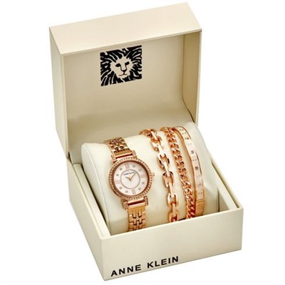 Часы ANNE KLEIN Blush Mother of Pearl Crystal Dial Ladies Watch Set