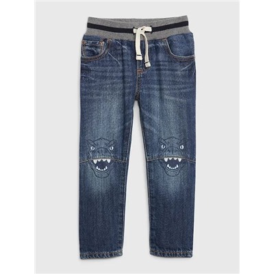 Toddler Pull-On Graphic Slim Jeans