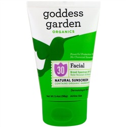 Goddess Garden, Organics, Facial, Natural Sunscreen, SPF 30, 3.4 oz (96 g)