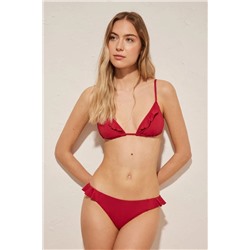 Braga bikini clásica volante rojo