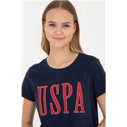 U.S. Polo Assn., Kadın Lacivert Bisiklet Yaka Tişört 50285843-VR033