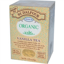 St. Dalfour, Органический чай с ванилью, 25 пакетиков, 1,75 унции (50 г)