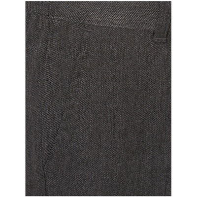 Boys Grey Longer Length Half Elastic School Trouser 2 Pack