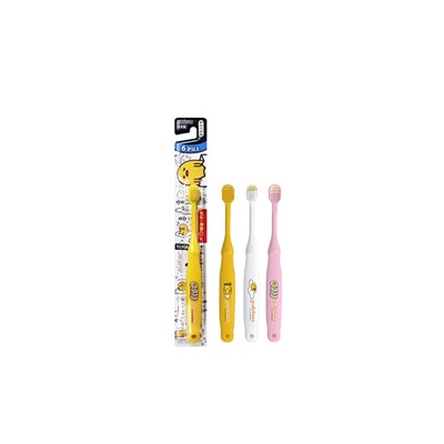 EBISU НАБОР Детских зубных щеток старше 6 лет, 3 шт: белая желтая розовая