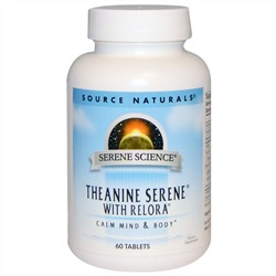 Source Naturals, Serene Science, успокаивающий теанин с релорой, 60 таблеток