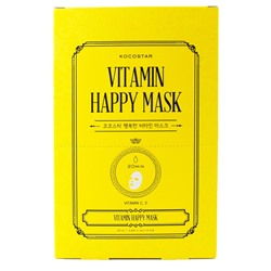 KOCOSTAR VITAMIN HAPPY MASK Тканевая маска для лица с витаминами С и Е 23мл