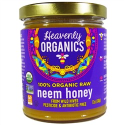 Heavenly Organics, 100% органический сырой мед с цветков ним, 12 унций (340 г)